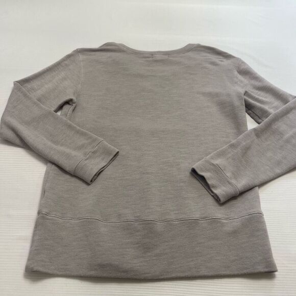 Monrow Grey Crewneck Pullover Long Sleeve Shirt Size Small - Picture 7 of 8